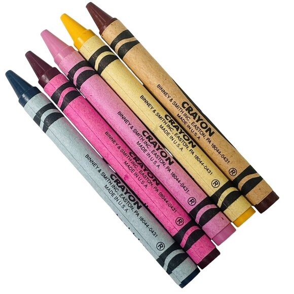Crayola Crayon Retired Vintage 5 Loose NEW Indian Red Dandelion Thistle Teal Mul - Picture 3 of 7